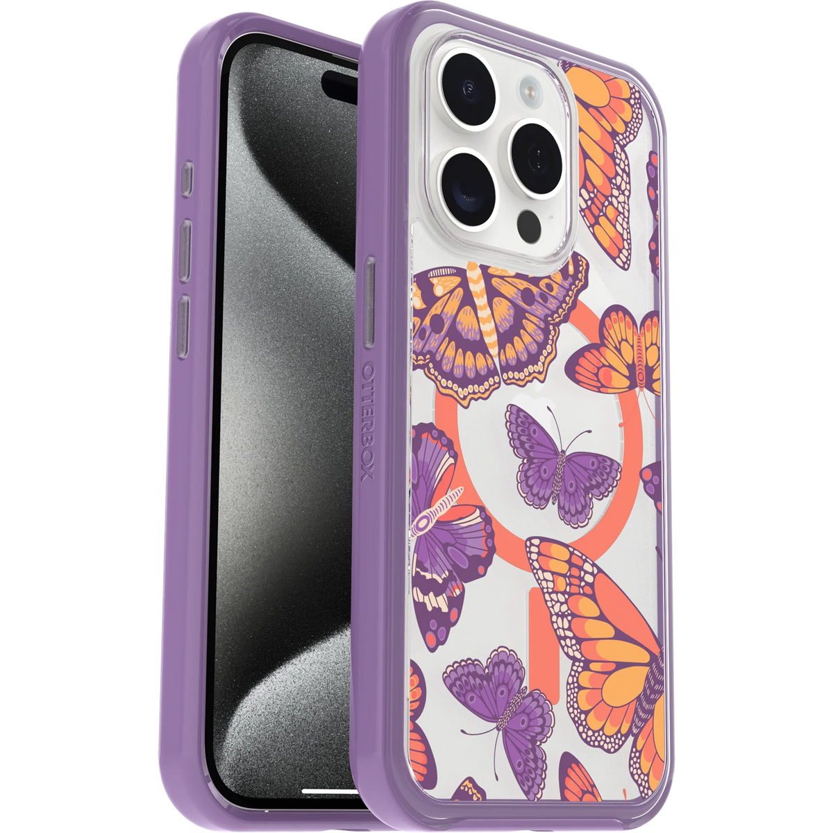 iPhone 15 Pro Symmetry Series Clear Case for MagSafe Fluttering Flora