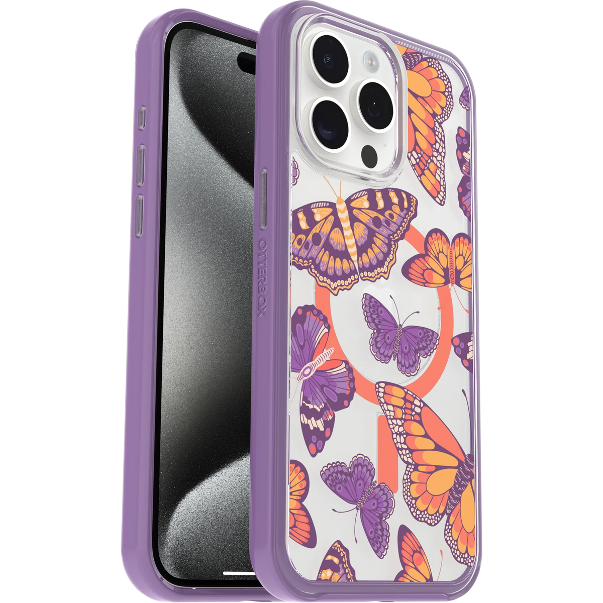 iPhone 15 Pro Max Symmetry Series Clear Case for MagSafe Fluttering Flora